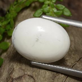 Howlita branco natural 7,51ct, corte oval, opaco