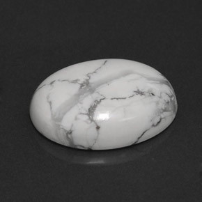 Howlita branco natural 7,54ct, corte oval, opaco