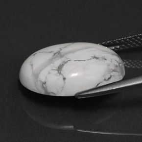 Howlita branco natural 7,54ct, corte oval, opaco