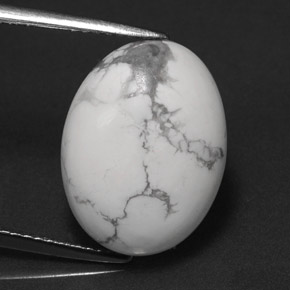 Howlita branco natural 8,20ct, corte oval, opaco