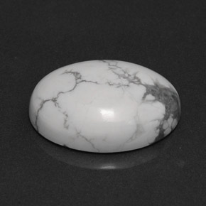 Howlita branco natural 8,20ct, corte oval, opaco