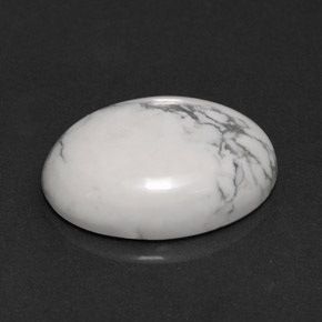 Howlita branco natural 7,41ct, corte oval, opaco