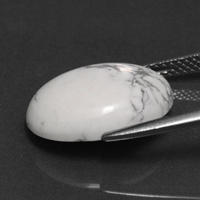Howlita branco natural 7,41ct, corte oval, opaco