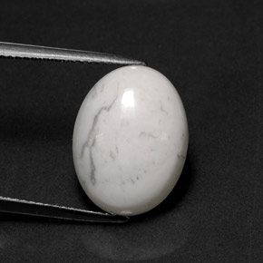 Howlita branco natural 8,12ct, corte oval, opaco