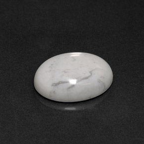 Howlita branco natural 8,12ct, corte oval, opaco