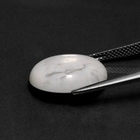 Howlita branco natural 8,12ct, corte oval, opaco
