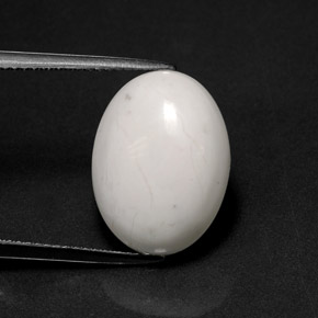Howlita branco natural 8,38ct, corte oval, opaco