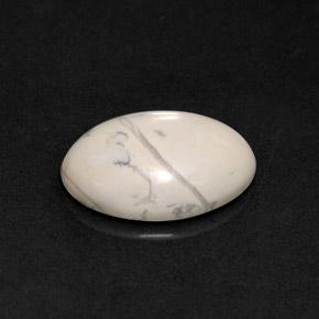 Howlita branco natural 9,30ct, corte oval, opaco