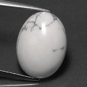 Howlita branco natural 8,14ct, corte oval, opaco