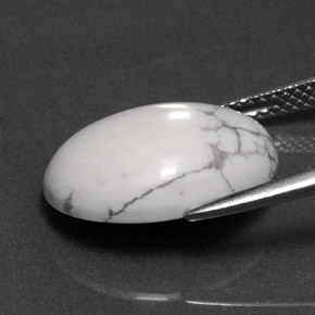 Howlita branco natural 8,14ct, corte oval, opaco