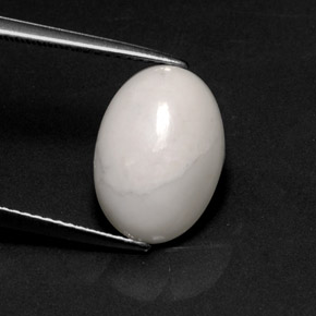 Howlita branco natural 4,74ct, corte oval, opaco