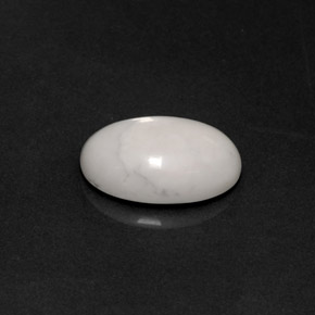 Howlita branco natural 4,74ct, corte oval, opaco