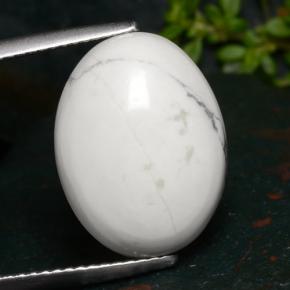 Howlita branco natural 9,63ct, corte oval, opaco