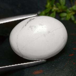 Howlita branco natural 9,63ct, corte oval, opaco