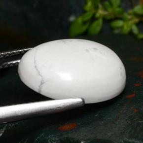 Howlita branco natural 9,63ct, corte oval, opaco