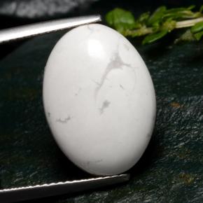 Howlita branco natural 9,15ct, corte oval, opaco