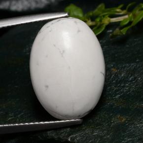 Howlita branco natural 10,05ct, corte oval, opaco