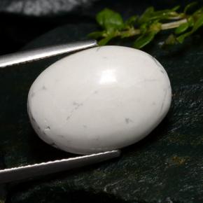 Howlita branco natural 10,05ct, corte oval, opaco