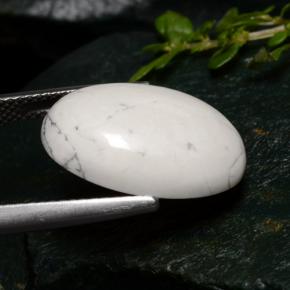 Howlita branco natural 10,05ct, corte oval, opaco