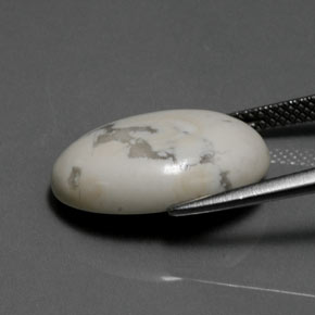 Howlita Branco acinzentado Natural 9.40ct, Corte Oval, Opaco