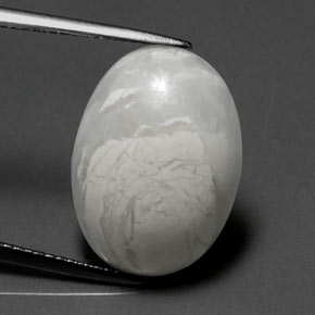 Howlita branco natural 10,33ct, corte oval, opaco