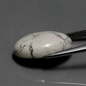 Howlita Branco acinzentado Natural 9,98ct, Corte Oval, Opaco