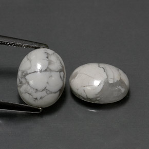 Pedras preciosas de howlita branco natural de  ct, corte oval, opaco