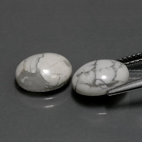 Pedras preciosas de howlita branco natural de  ct, corte oval, opaco