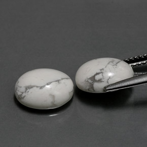 Pedras preciosas de Howlita Branco acinzentado natural de  ct, Corte Oval, Opaco