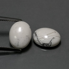 Pedras preciosas de howlita branco natural de  ct, corte oval, opaco