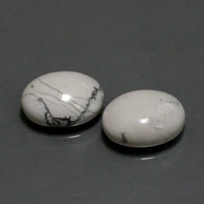 Pedras preciosas de howlita branco natural de  ct, corte oval, opaco
