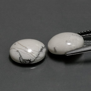 Pedras preciosas de howlita branco natural de  ct, corte oval, opaco