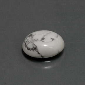 Howlita branco natural 2,41ct, corte oval, opaco
