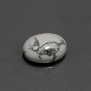 Howlita branco natural 2,48ct, corte oval, opaco