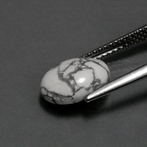 Howlita Branco acinzentado Natural 2.36ct, Corte Oval, Opaco