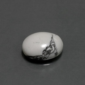 Howlita branco natural 2,60ct, corte oval, opaco