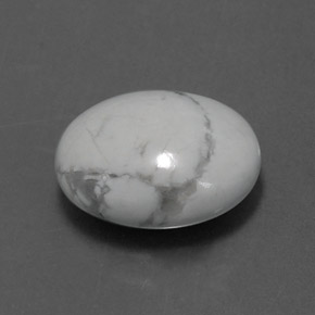 Howlita branco natural 2,49ct, corte oval, opaco