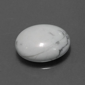 Howlita branco natural 2,55ct, corte oval, opaco