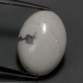 Howlita branco natural 9,53ct, corte oval, opaco