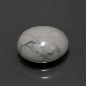 Howlita branco natural 2,36ct, corte oval, opaco