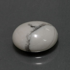 Howlita Branco acinzentado Natural 2.60ct, Corte Oval, Opaco