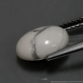 Howlita Branco acinzentado Natural 2.60ct, Corte Oval, Opaco