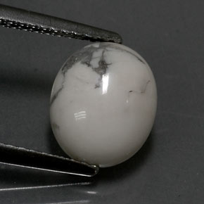 Howlita branco natural 2,30ct, corte oval, opaco