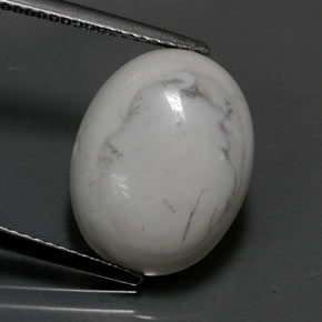 Howlita branco natural 8,19ct, corte oval, opaco