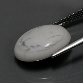 Howlita branco natural 8,19ct, corte oval, opaco