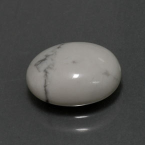 Howlita branco natural 2,52ct, corte oval, opaco
