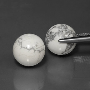 Pedras preciosas de Howlita Branco acinzentado natural de  ct, Esfera / Bola, Opaco