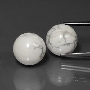 Pedras preciosas de howlita branco natural de 45,57 ct, esfera / bola, opaco