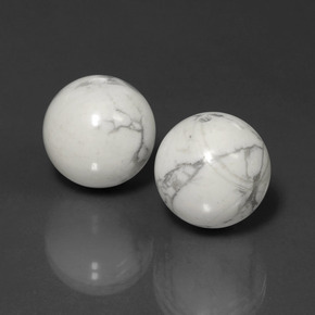 Pedras preciosas de howlita branco natural de 45,57 ct, esfera / bola, opaco