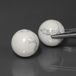 Pedras preciosas de howlita branco natural de 45,57 ct, esfera / bola, opaco